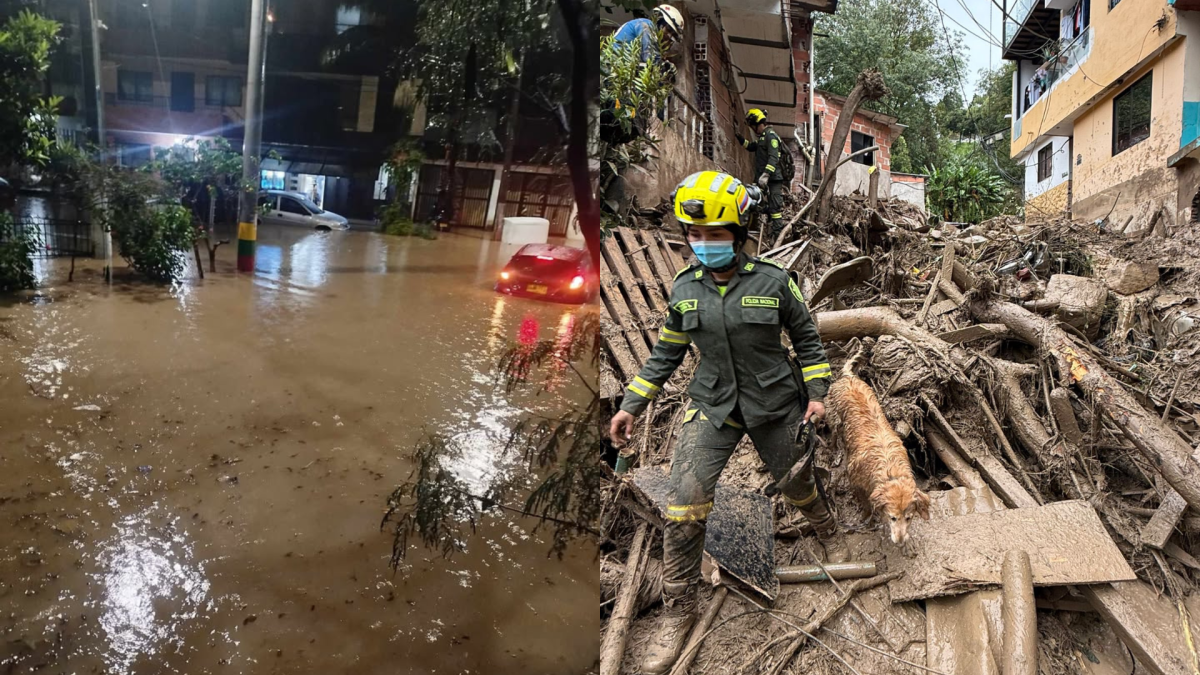 Una persona muerta y otra herida por avenida torrencial tras fuertes lluvias en Itagüí; hay calamidad pública
