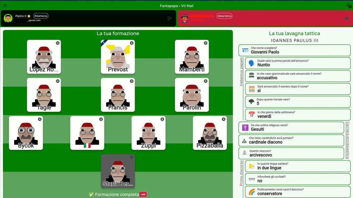 Cónclave 2025 | El juego que le permite elegir un equipo de fútbol con los favoritos para convertirse en papa