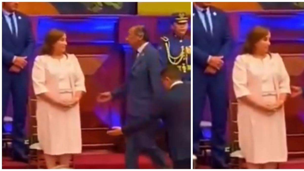 Video | Dina Boluarte, presidenta de Perú, negó saludo a Gustavo Petro y lo dejó con la mano estirada
