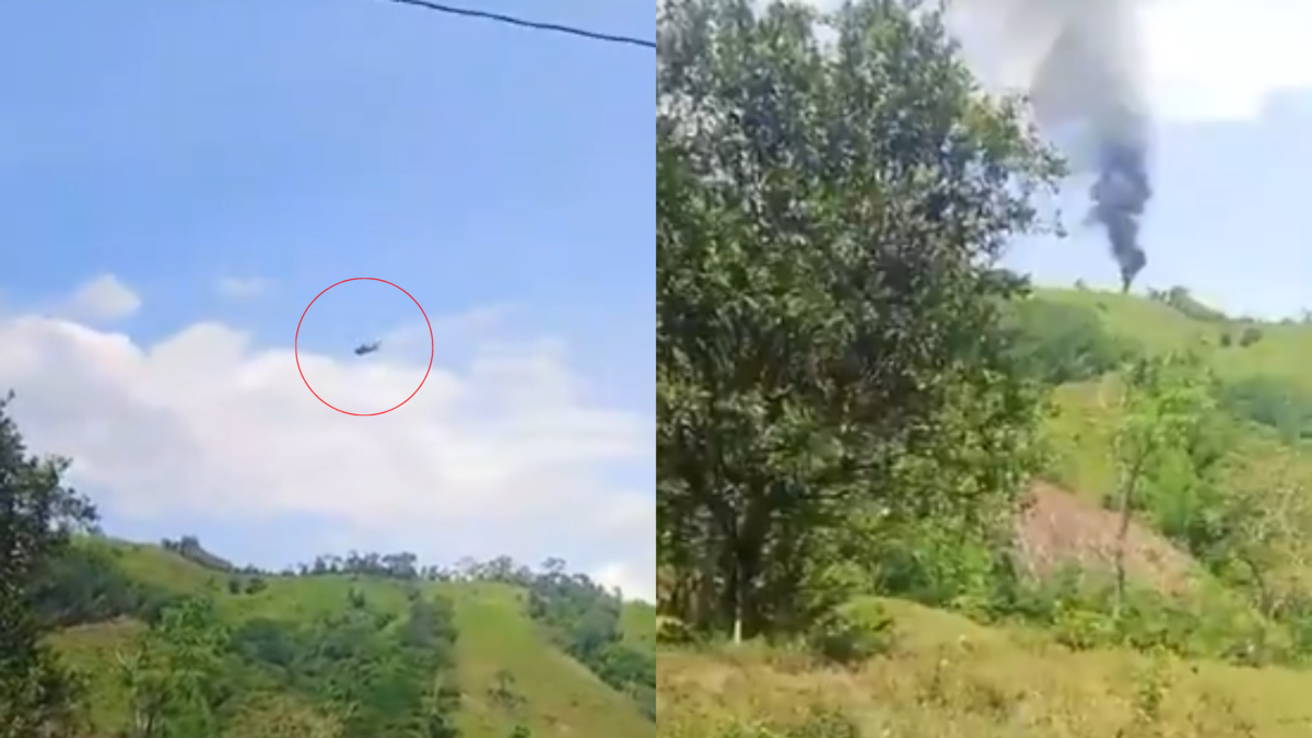 Video: este es el momento en que helicóptero de la policía antinarcóticos fue derribado en Amalfi, Antioquia; seis policías habrían muerto