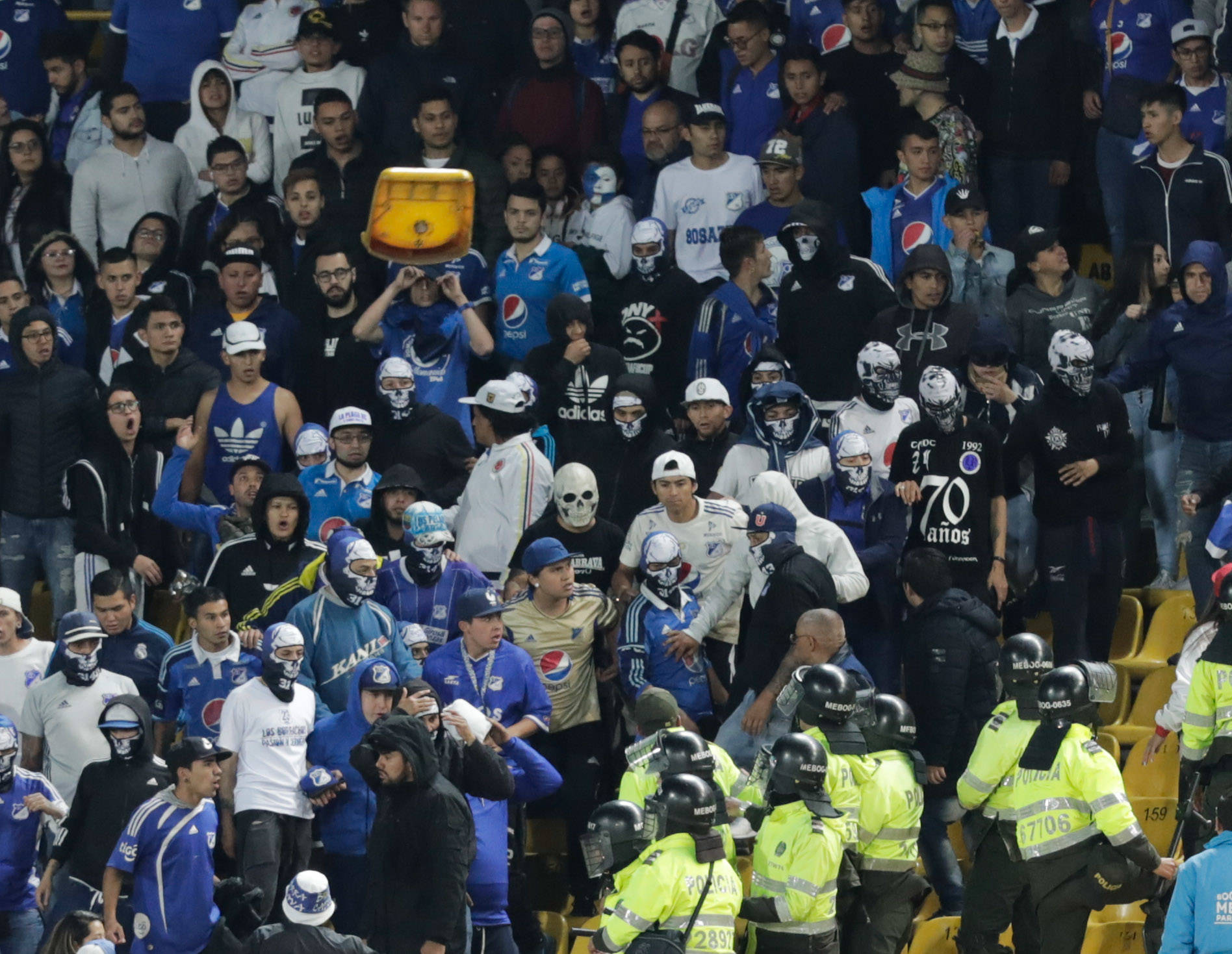 Hinchas Millonarios  en El Campín