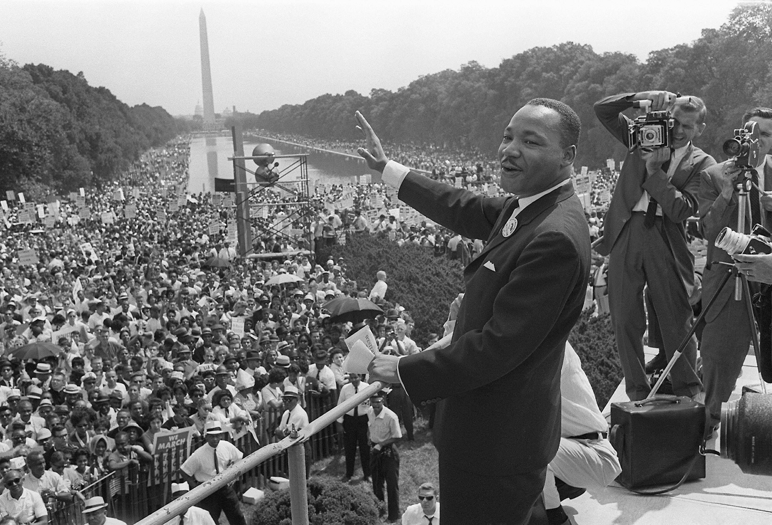Martin Luther King Jr. dando el dicurso de 'Yo tengo un sueño'.