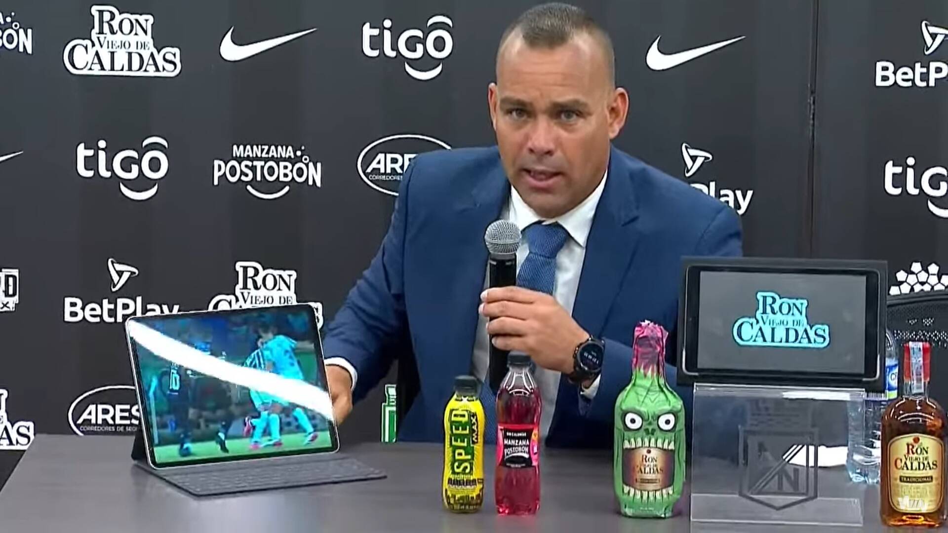 Rafael Dudamel, en la rueda de prensa posterior al partido contra Nacional en la Copa.