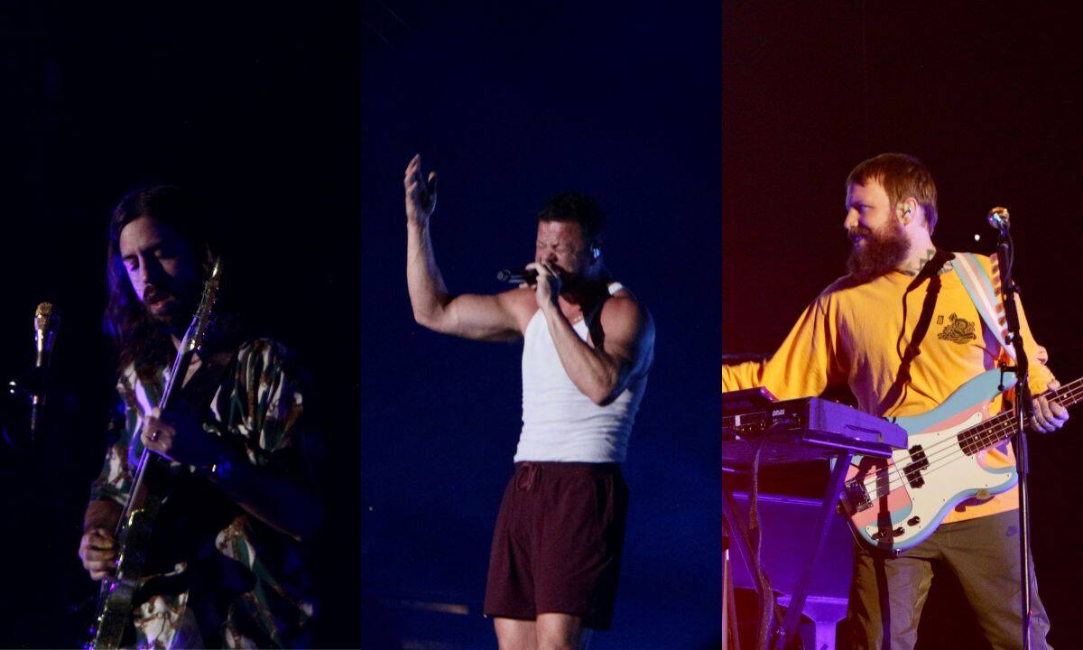 De Izquierda A Derecha: Wayne Sermon, Dan Reynolds y Ben McKee.