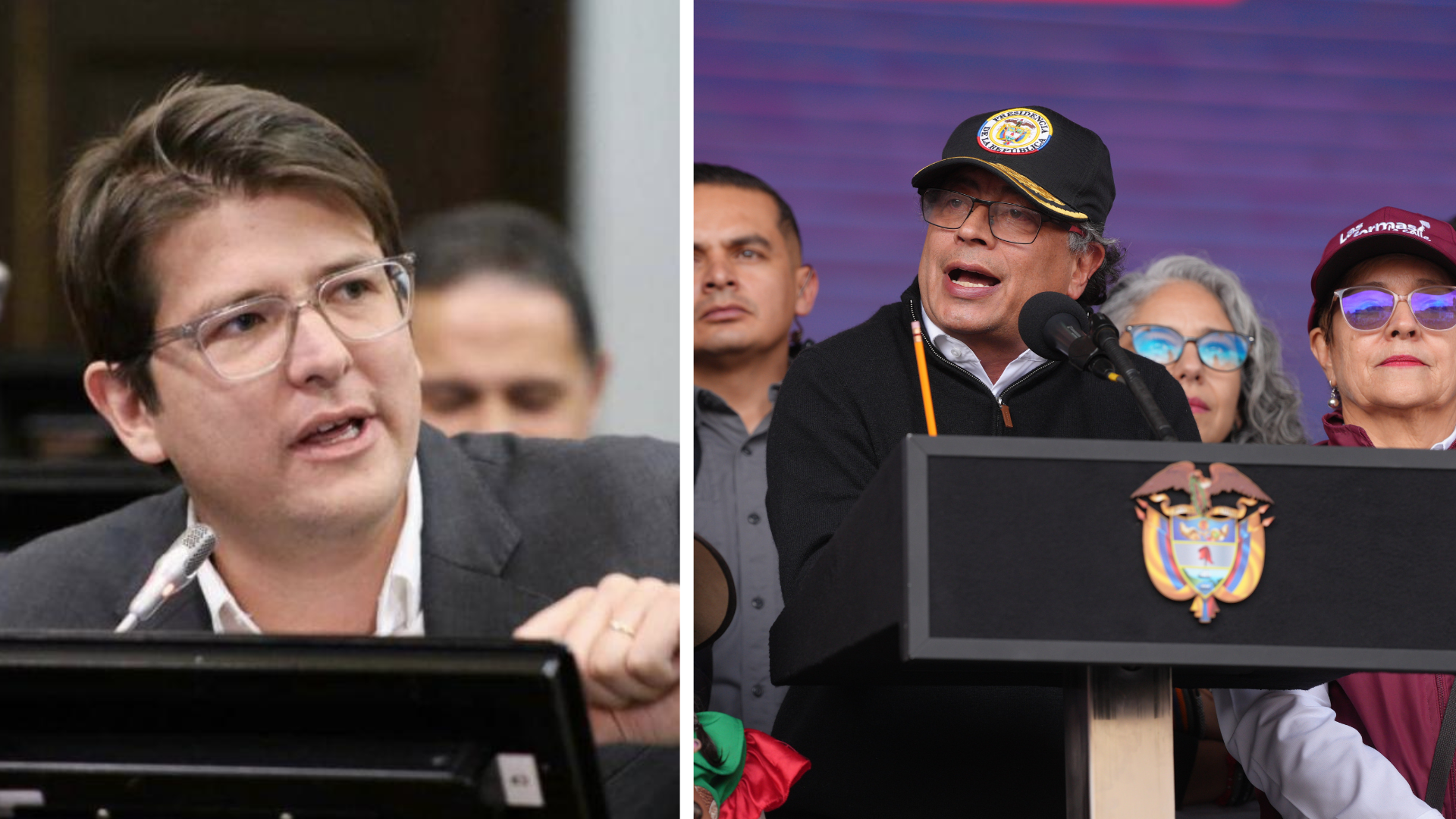 Miguel Uribe y Gustavo Petro.