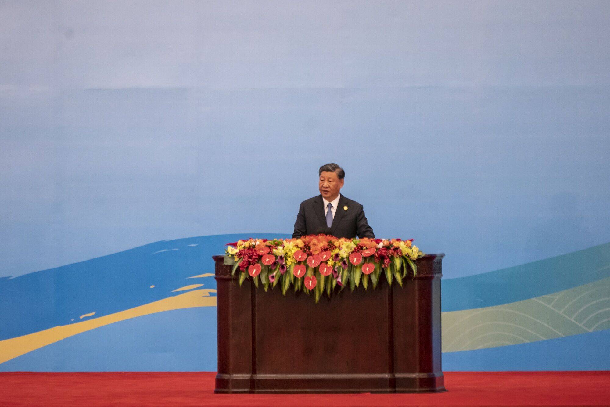 Xi Jinping, presidente de China, durante la ceremonia de apertura del Foro de la Franja y la Ruta en Pekín.