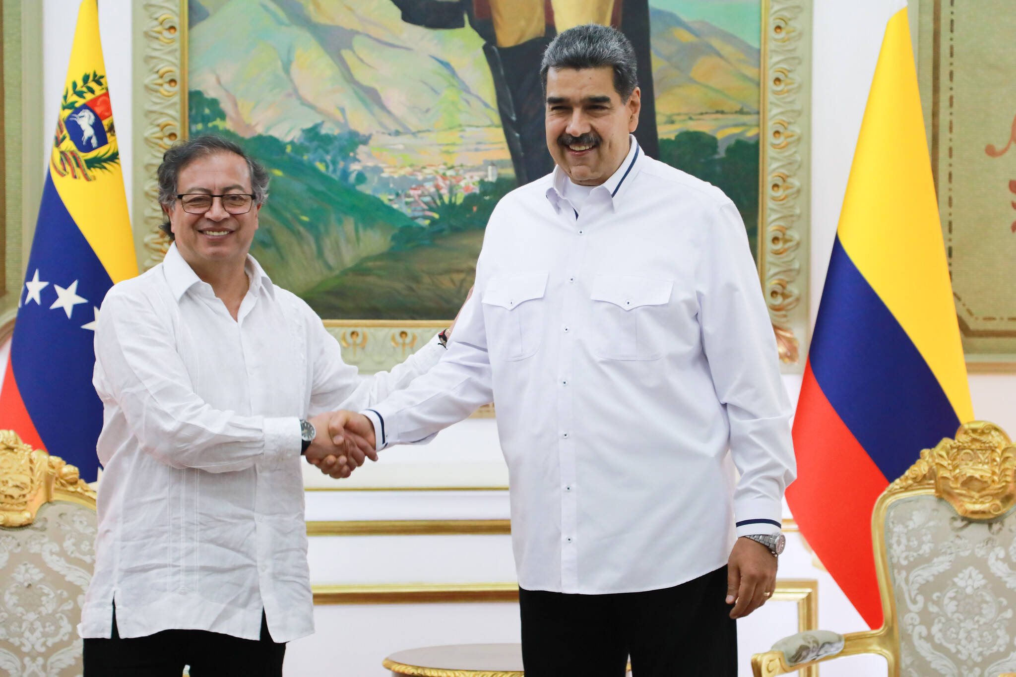 Reunión bilateral de los presidentes Gustavo Petro y Nicolás Maduro en Venezuela, sábado 18 de noviembre de 2023.