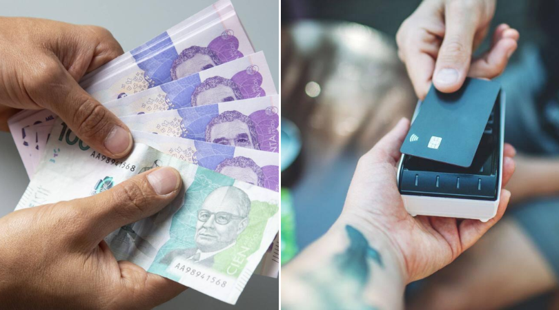 Pago con efectivo y tarjetas