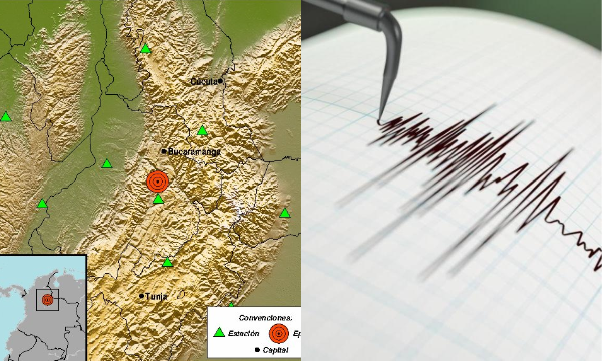 El Servicio Geológico Colombiano Reportó un Nuevo Sismo en Colombia, Con Epicentro en Los Santos, Santander.