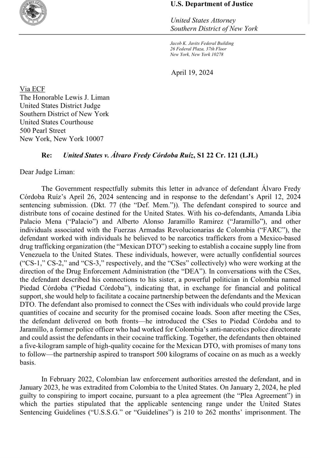 ABD'nin Álvaro Córdoba'ya yönelik mahkumiyetinin açıklayıcı ayrıntıları