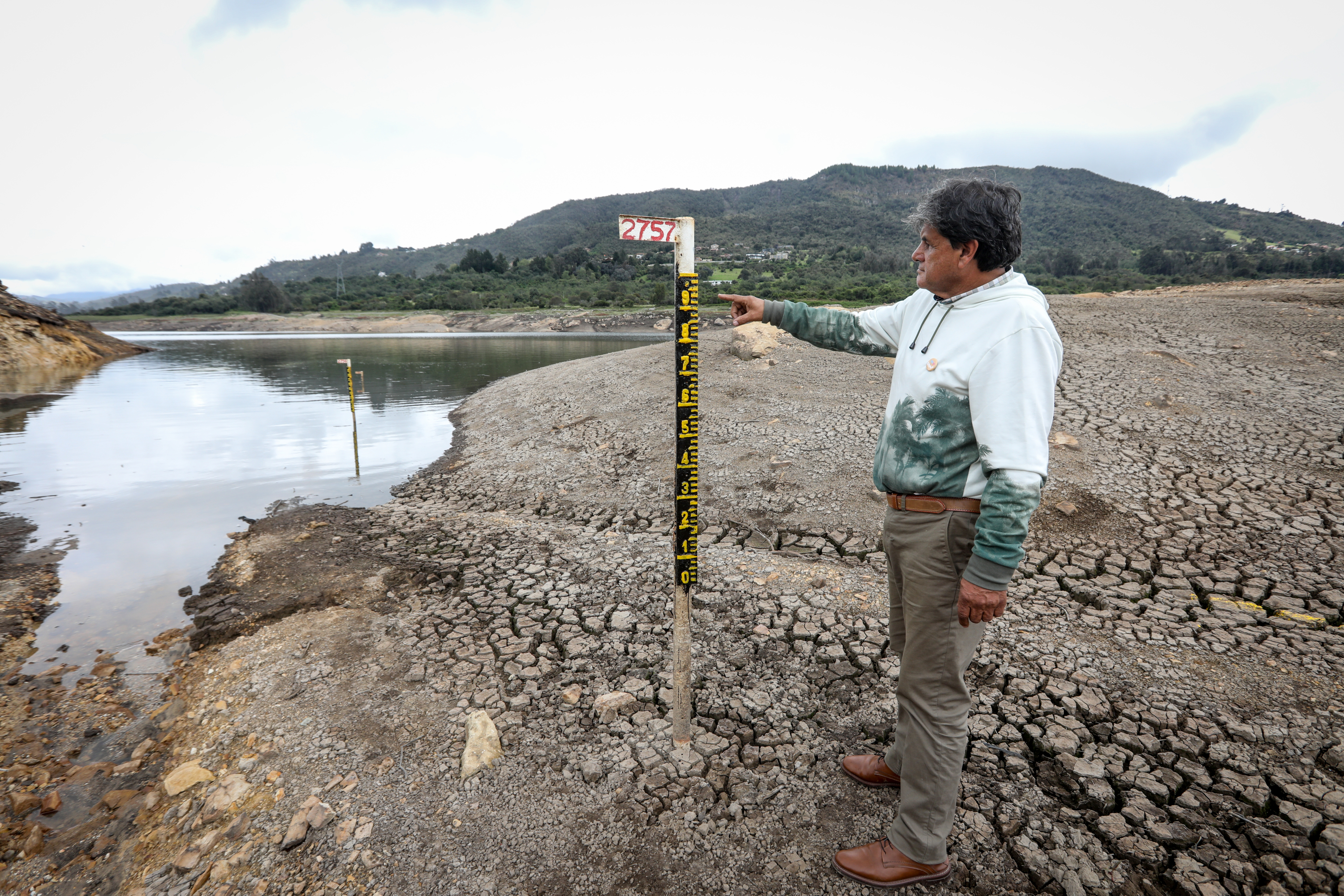 Así se ve el embalse de San Rafael Hoy 2 de Mayo del 2024 en El Municipio de la Calera. Foto Mauricio Moreno El Tiempo Ceet