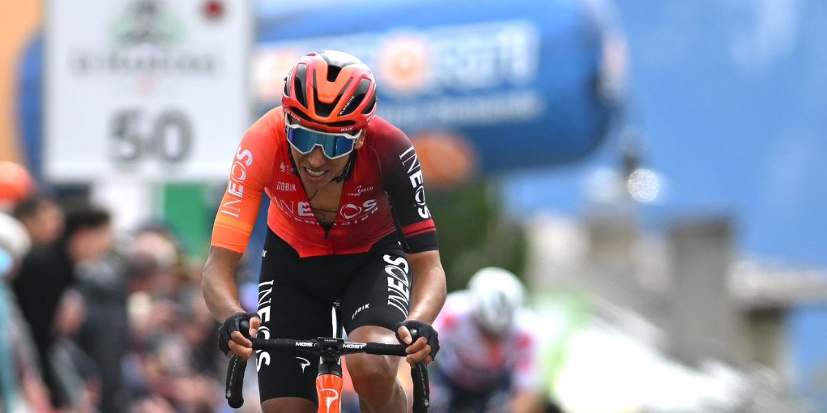 Egan  Bernal llegó de tercero en la quinta etapa de la Vuelta a Suiza 2024.
