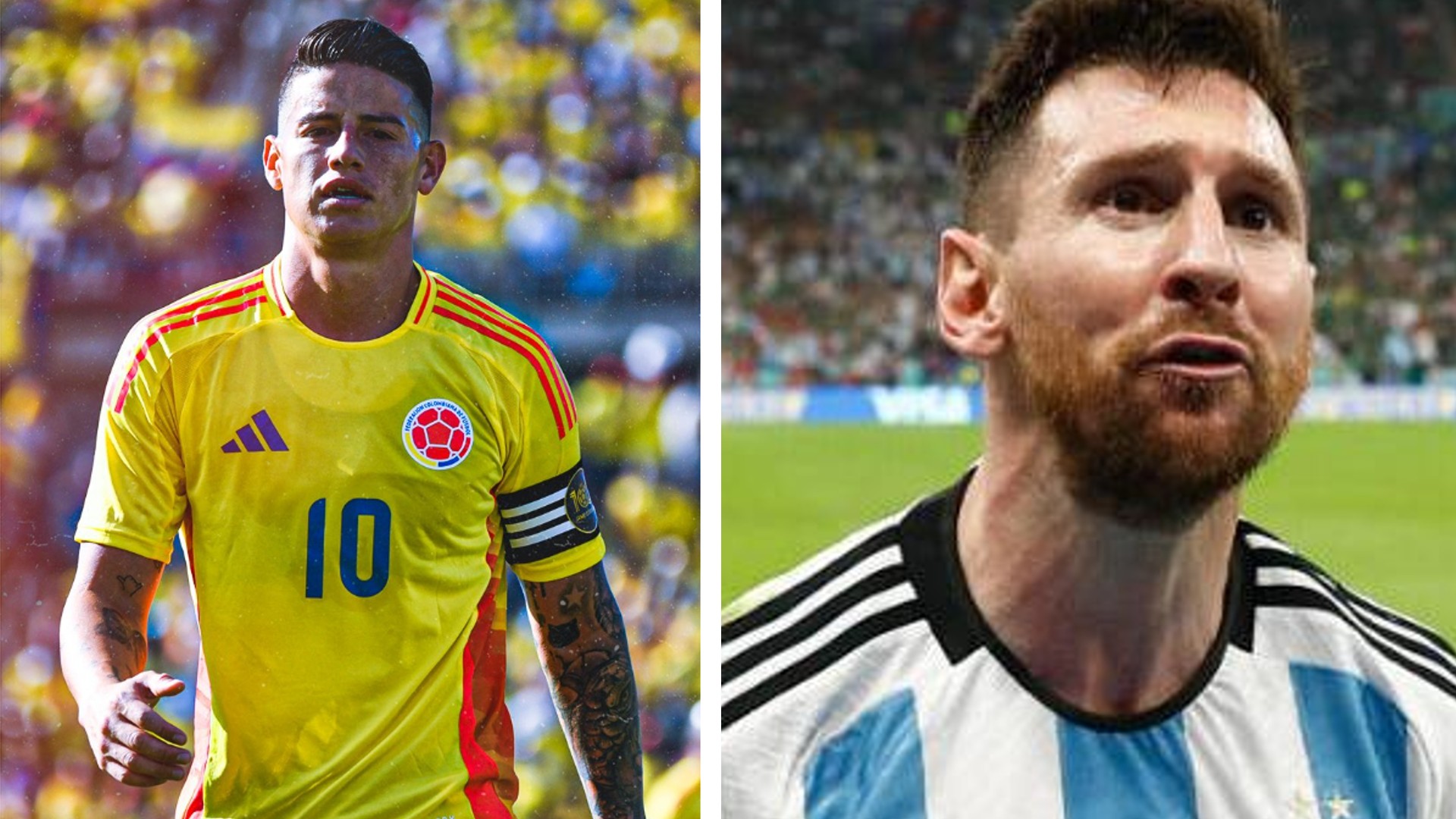 James Rodríguez y Lionel Messi