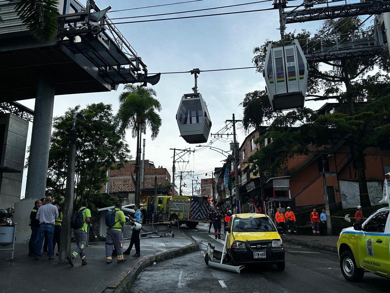 Medellín metro kablosu acil durumu.