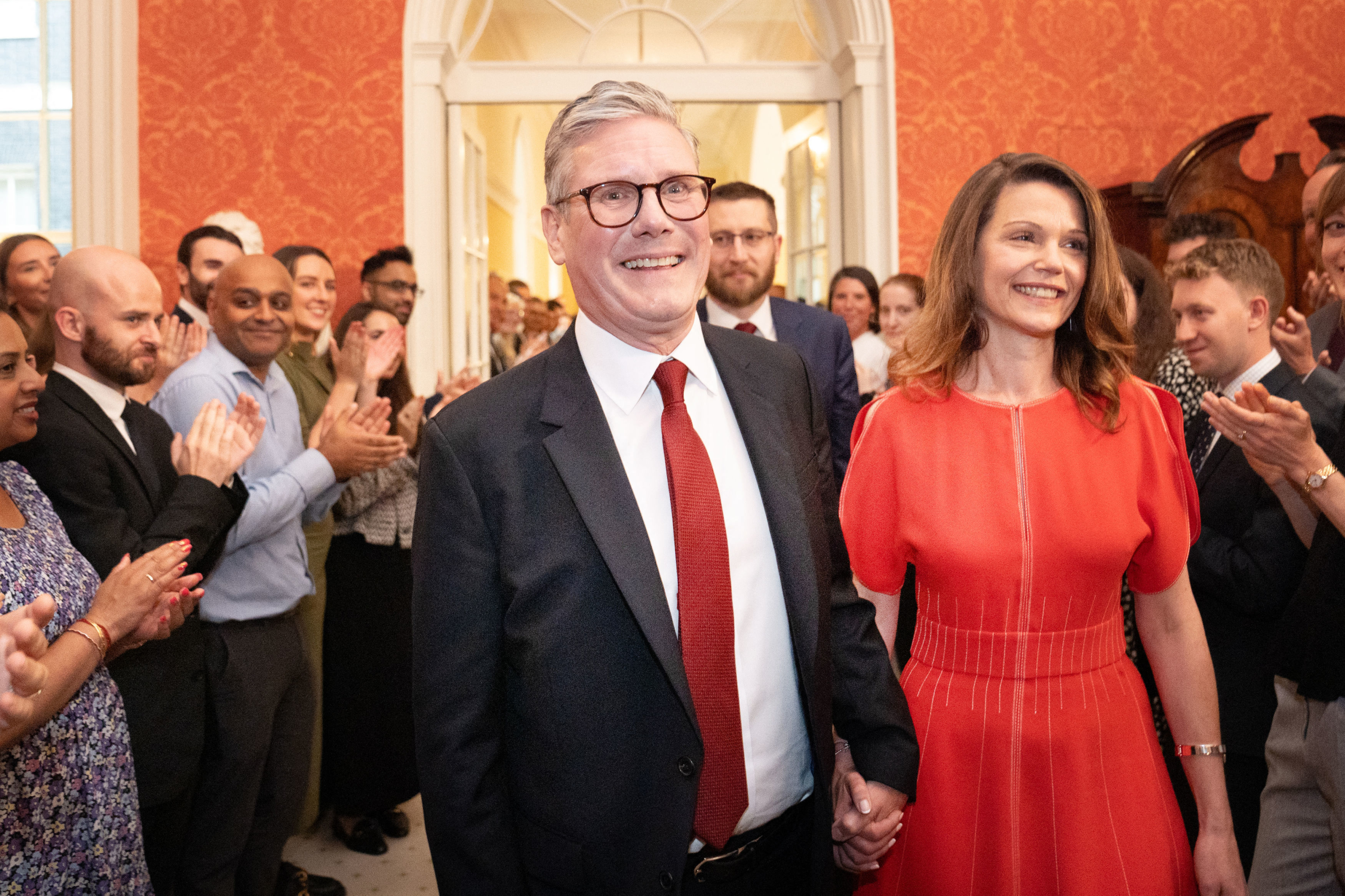 Incoming British Prime Minister and Labour Party leader Keir Starmer and his wife Victoria.