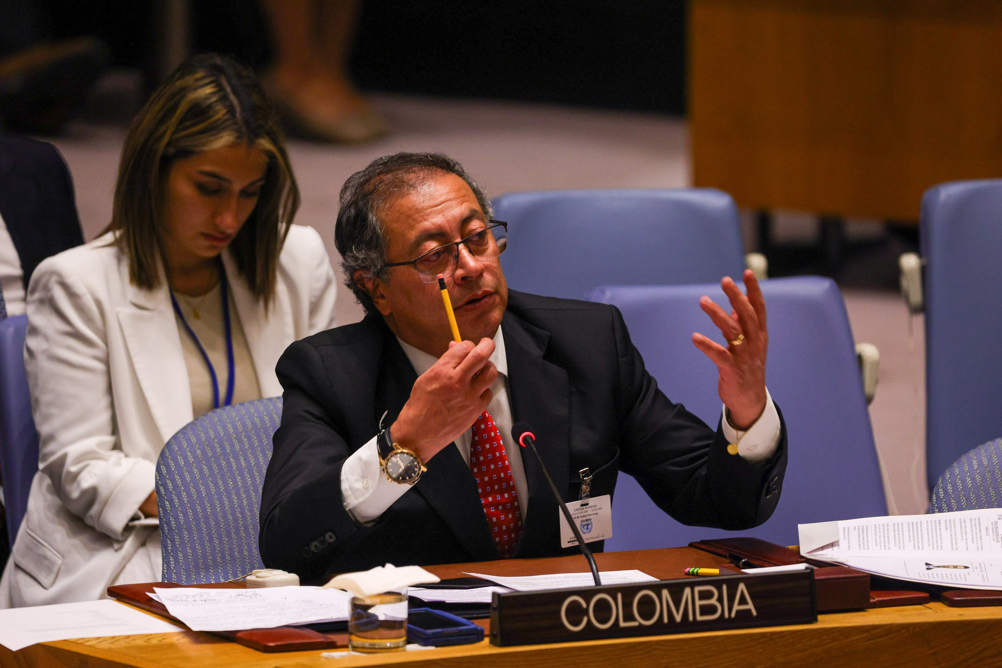 El presidente Gustavo Petro ante el Consejo de Seguridad de las Naciones Unidas.