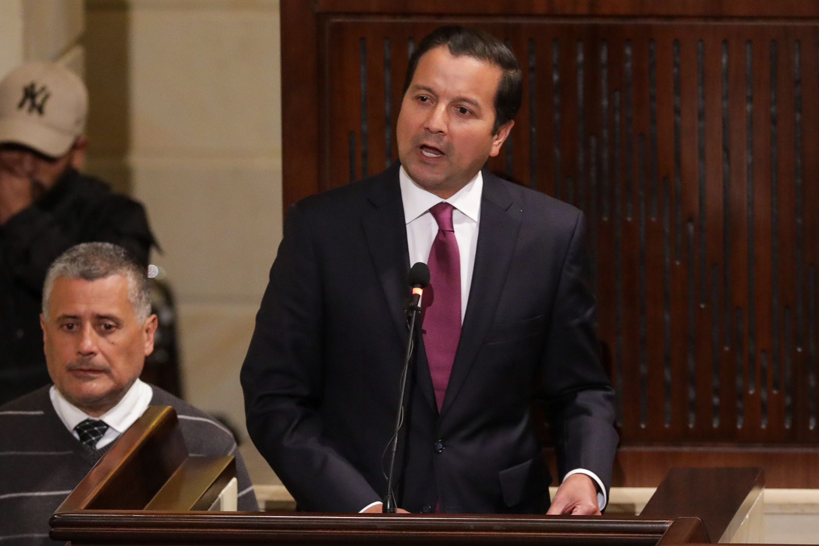 David Luna, senador de cambio radical durante la réplica de la oposición en la instalación del Congreso.