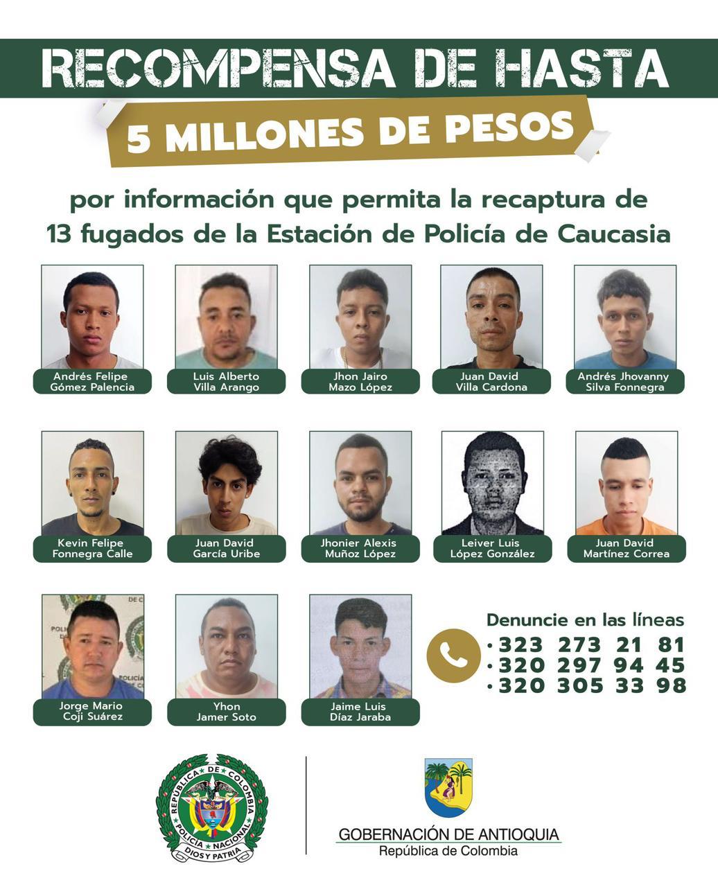 Fugaron de la estación de Policía Caucasia