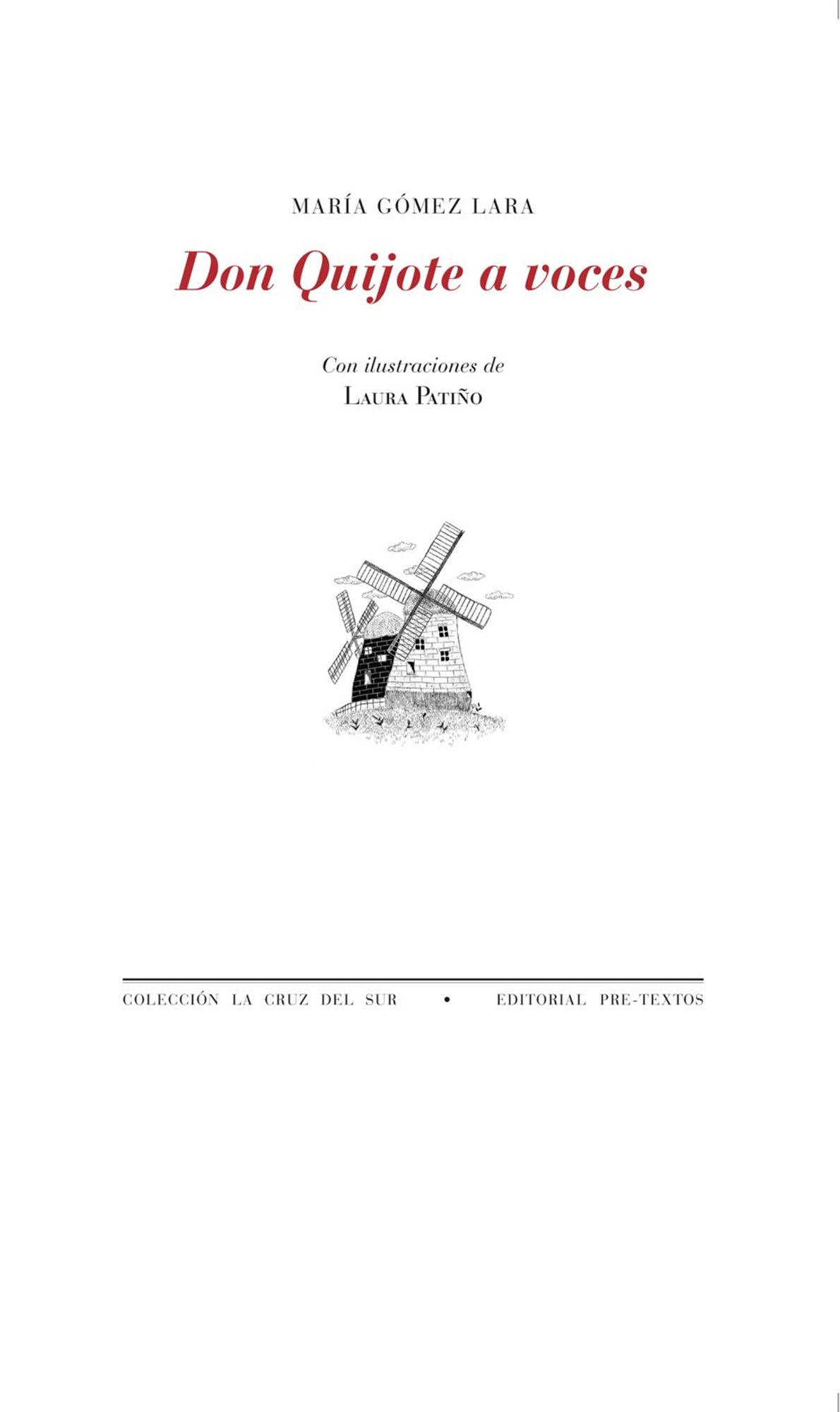 Portada de Don Quijote a voces, de la escritora María Gómez Lara.