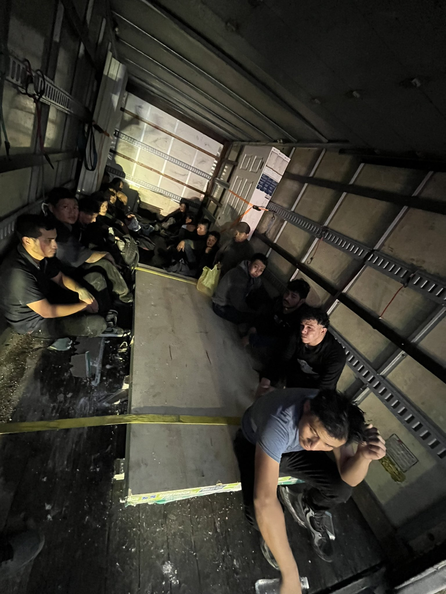 The 17 undocumented immigrants who were found hiding in a truck.