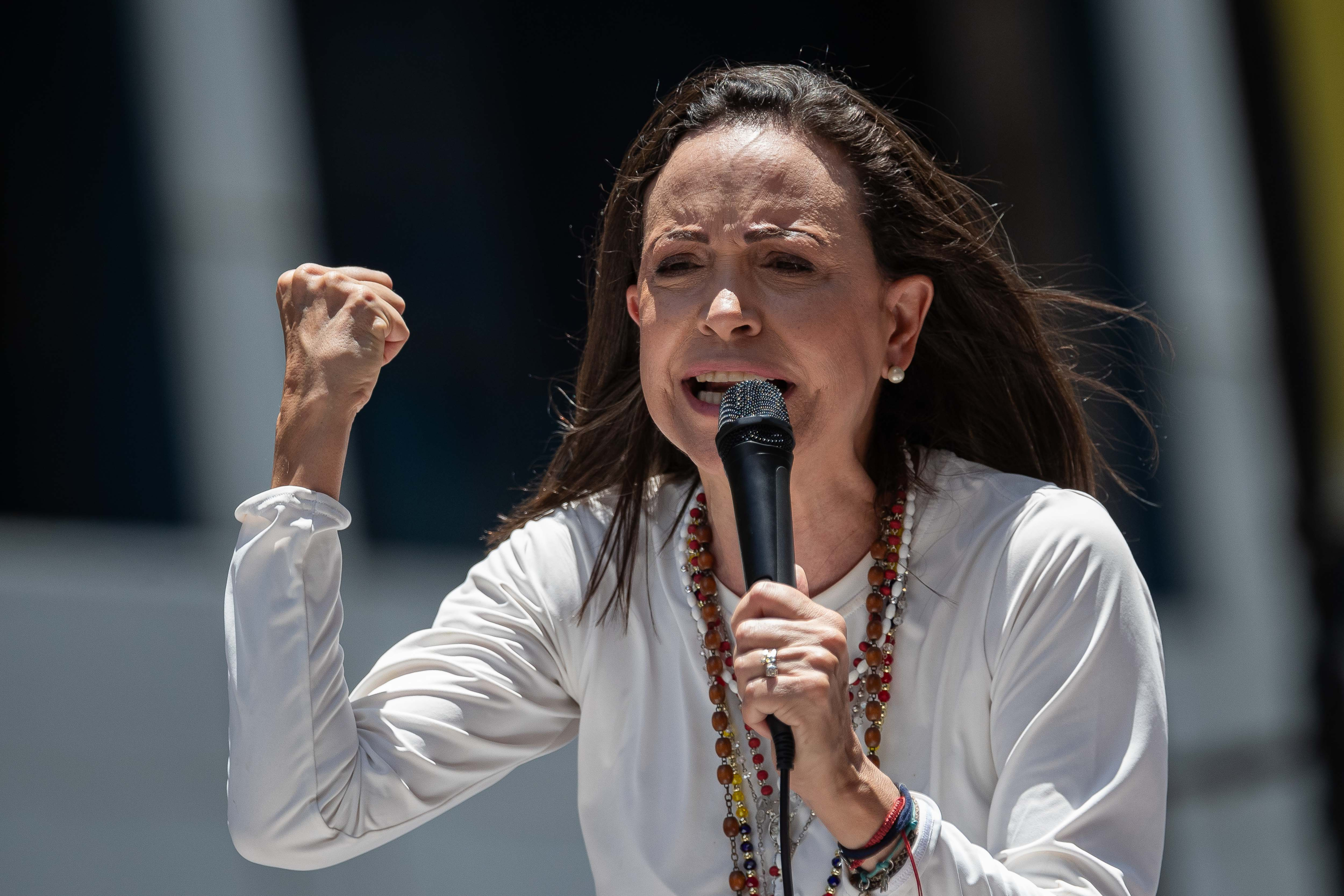 Maria Corina Machado Reaparece En Protesta En Contra De Maduro