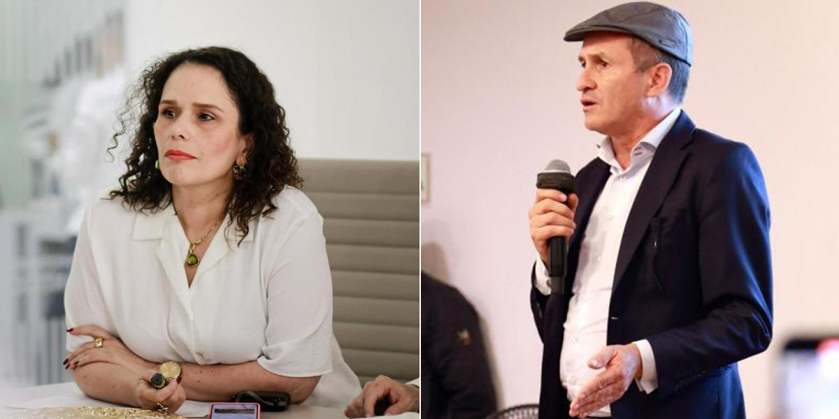 María Constanza García, ministra de Transporte y Daniel Gutiérrez, presidente de Fedetransporte.