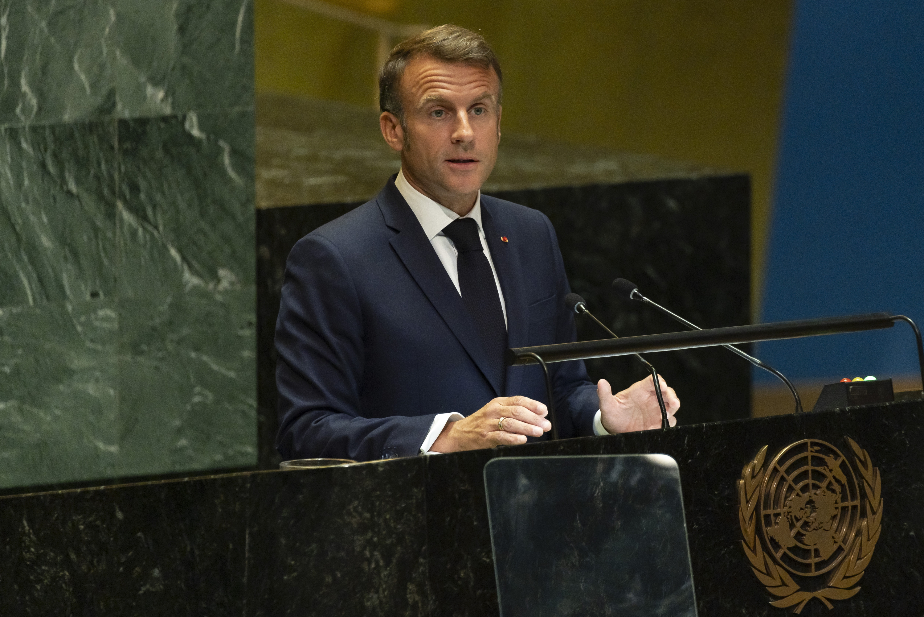 Emmanuel Macron, president of France, at the UN.