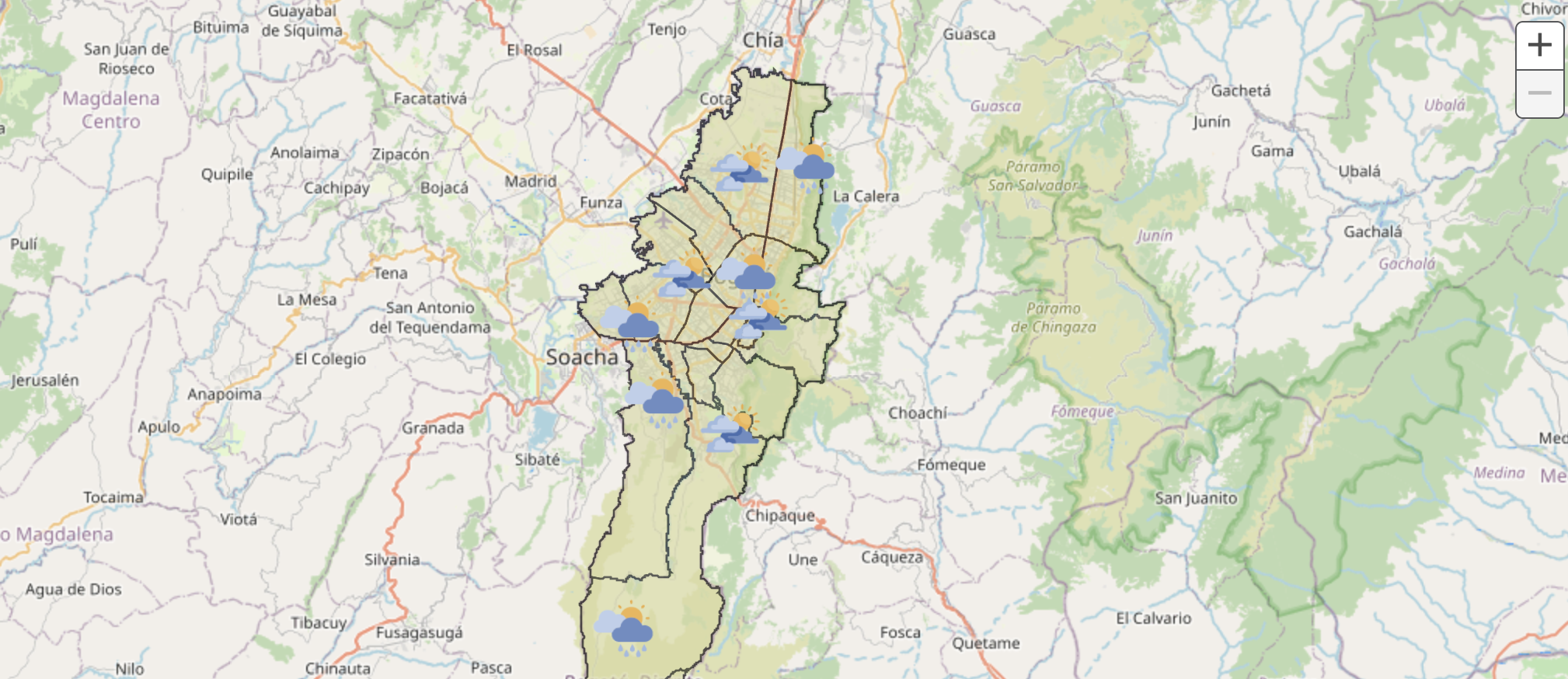 Se presentan fuertes lluvias en Bogotá en las localidades Usaquén