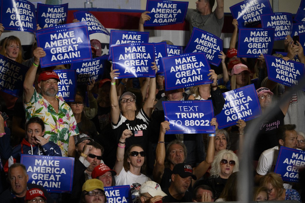 Supporters of the Republican presidential candidate, Donald Trump.