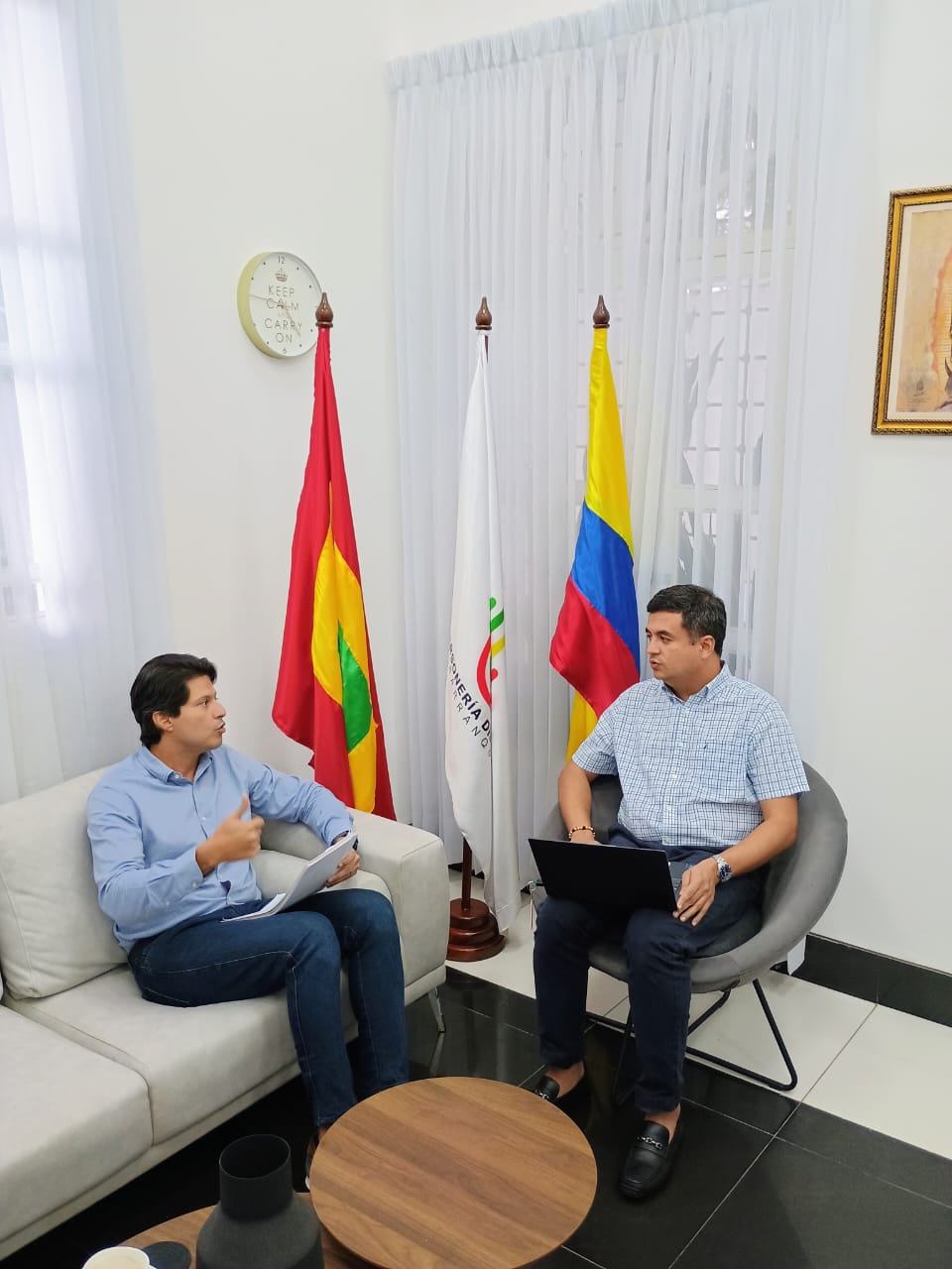 Encuentro del personero de Barranquilla y de Santa Marta (derecha).