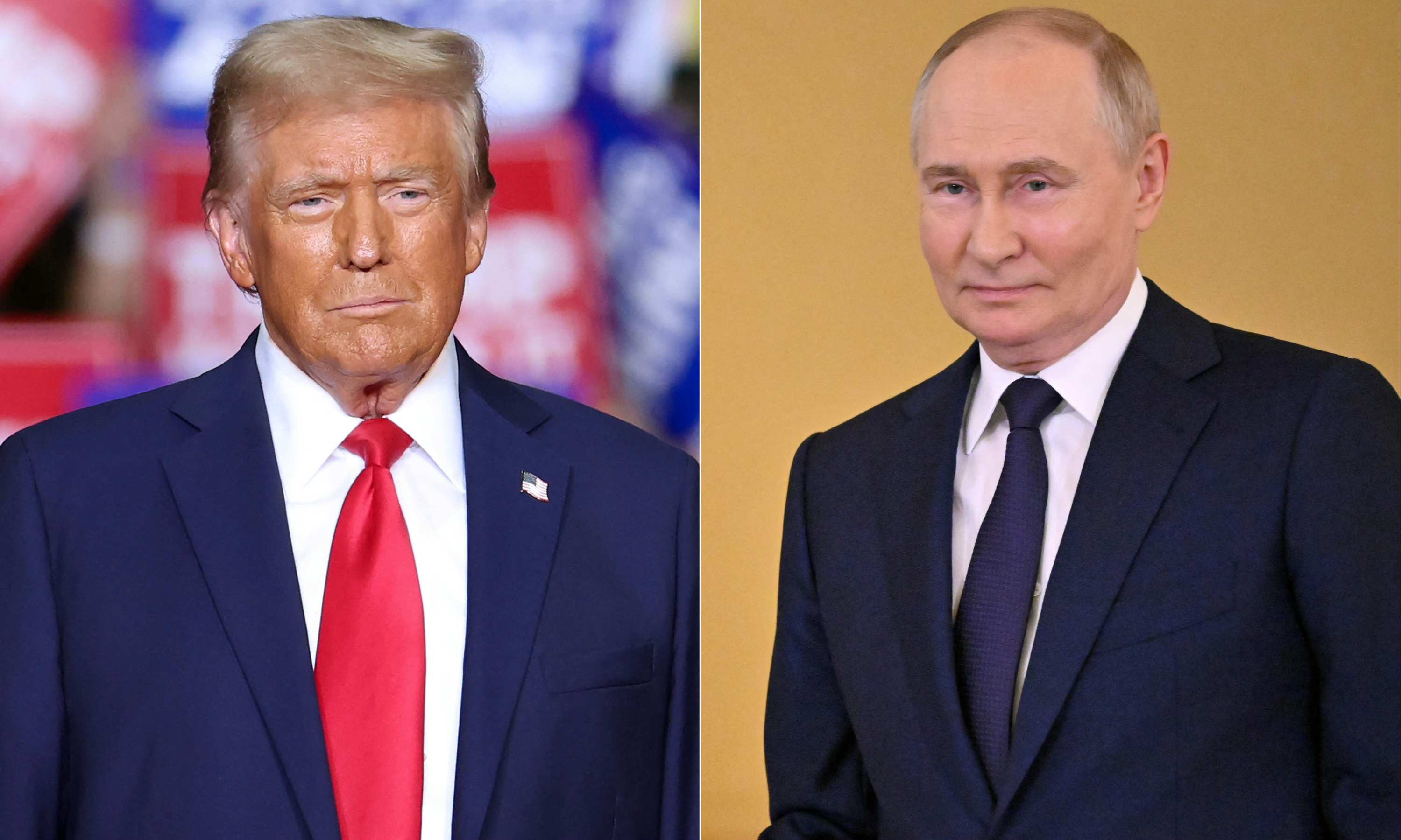 El virtual presidente de Estados Unidos, Donald Trump; y el mandatario ruso, Vladimir Putin.