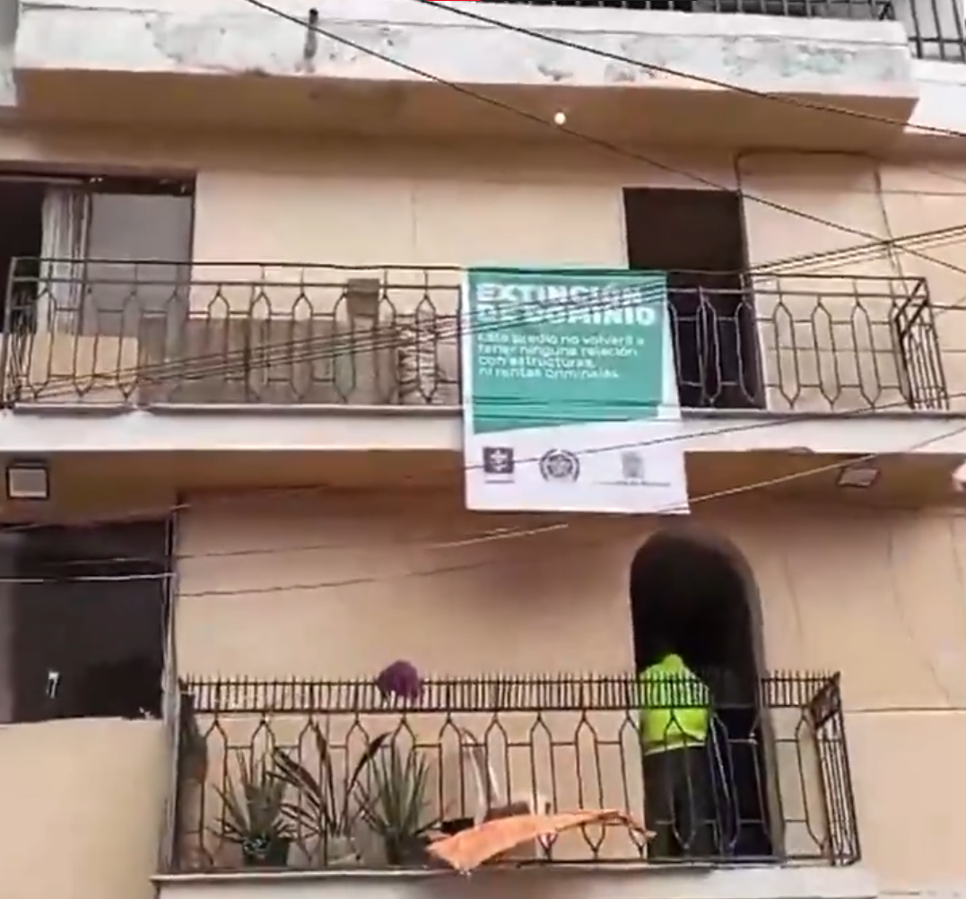 Este es uno de los predios residenciales a los que se les impuso medida de extinción de dominio.