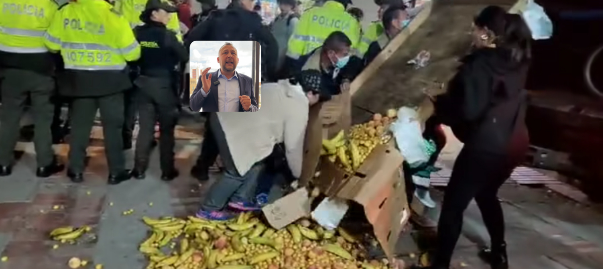 Una Vendedora Ambulante le Decomisaron Carretilla en Tunja.