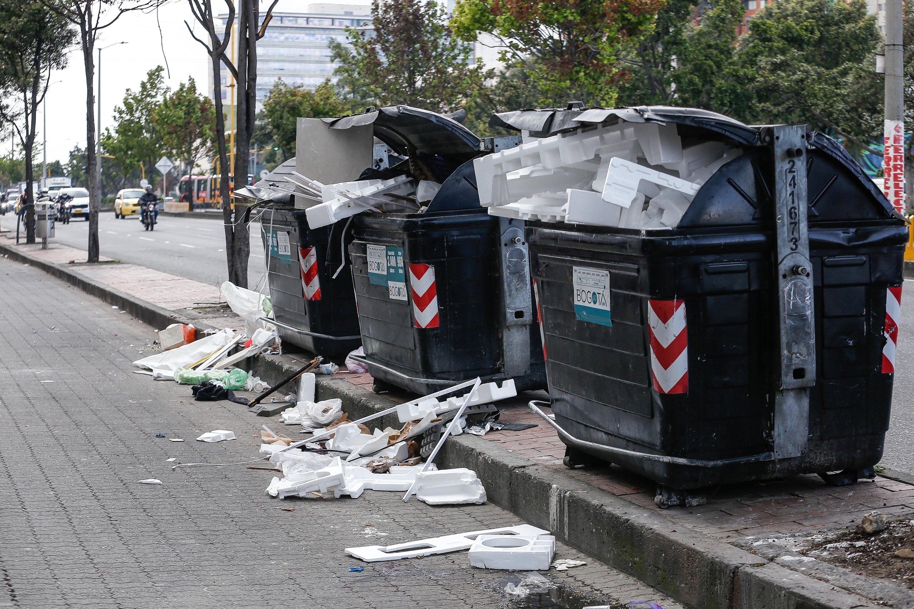 Contenedores de basura en Bogotá