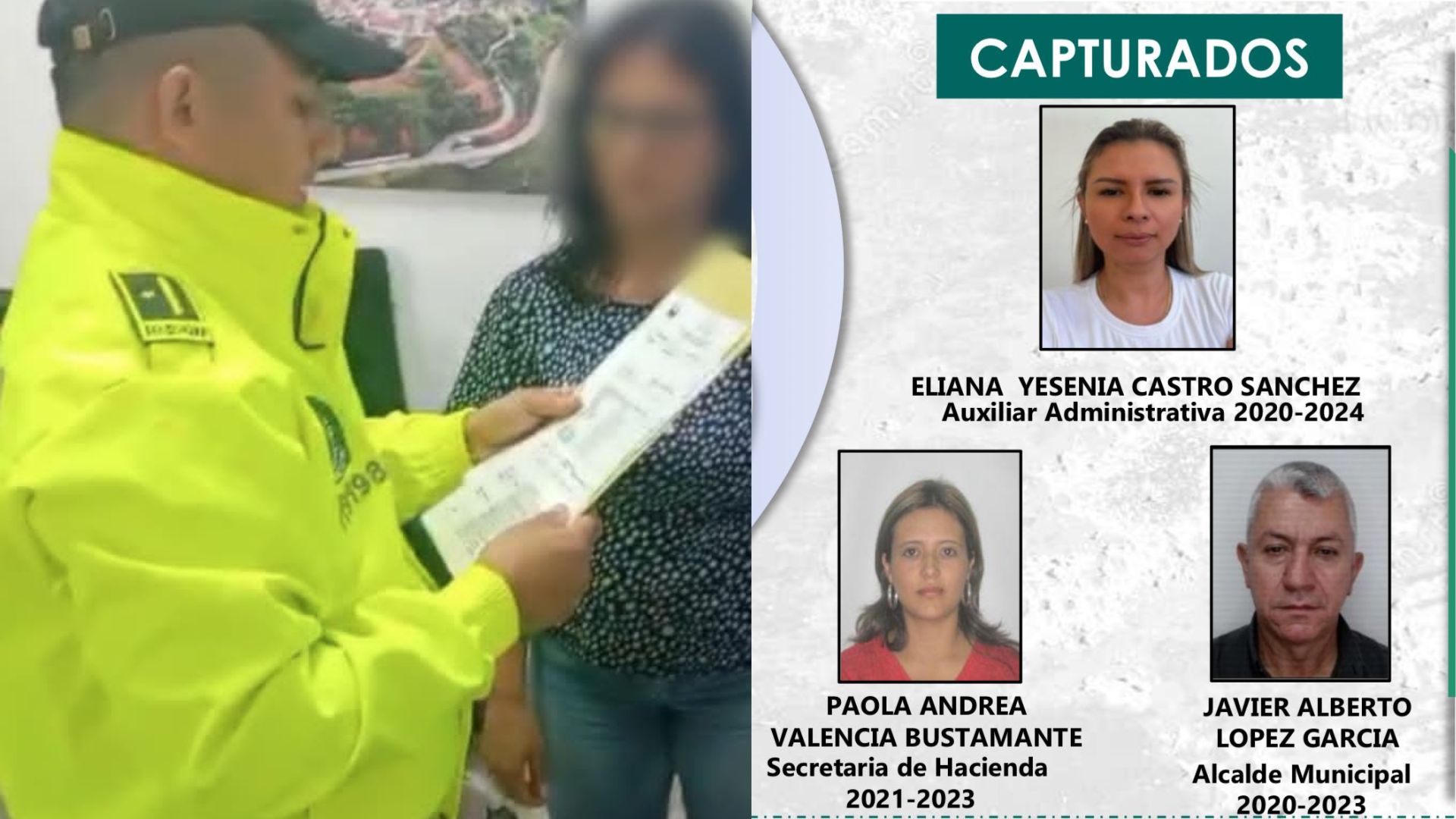 Las tres personas que fueron capturradas.