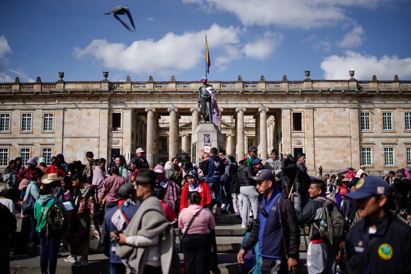 Manifestaciones indígenas en el centro de la ciudad.