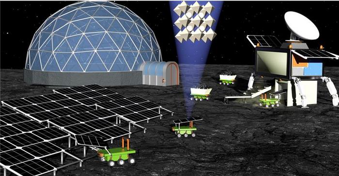 células solares en la Luna