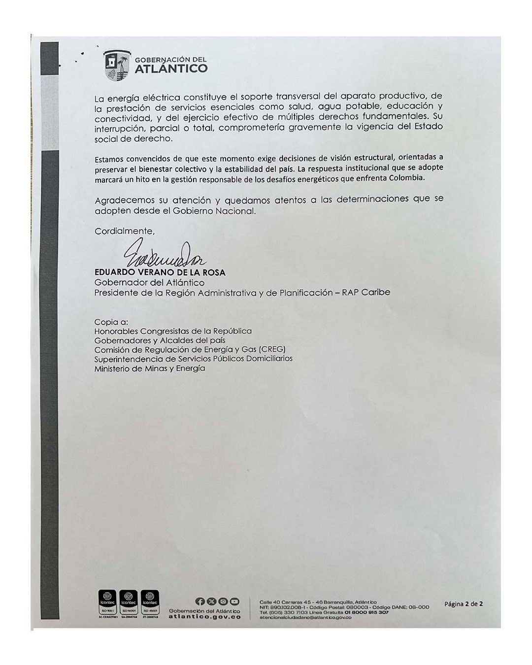 Prensa Gobernación del Atlántico