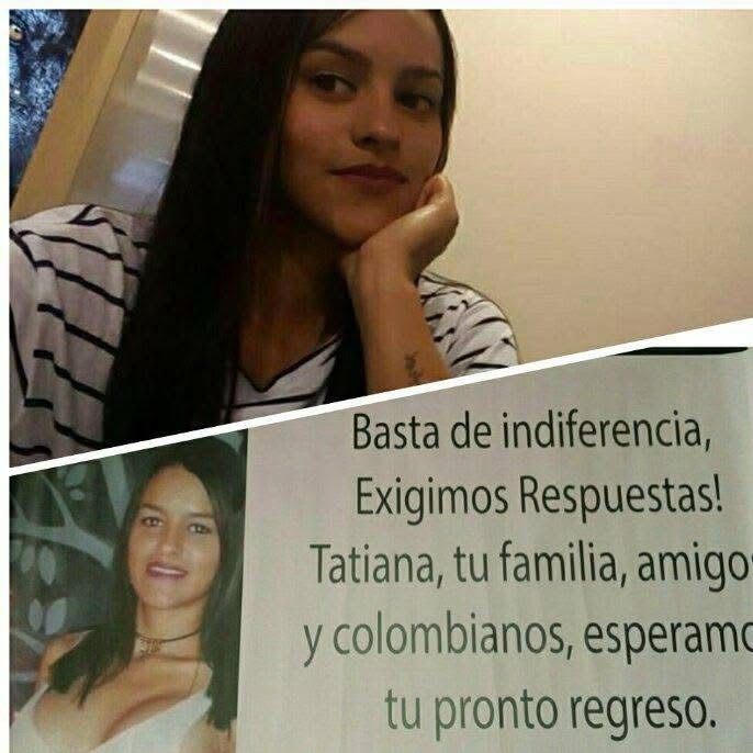 Tatiana, joven desaparecida.