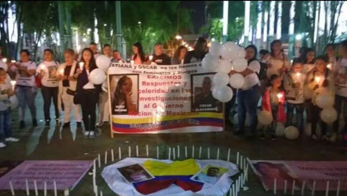 Plantón Tatiana en Medellín hace unos años.