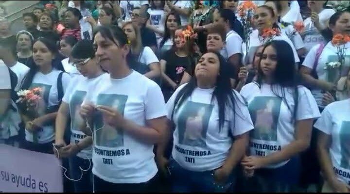 Plantón Tatiana en Medellín hace unos años.