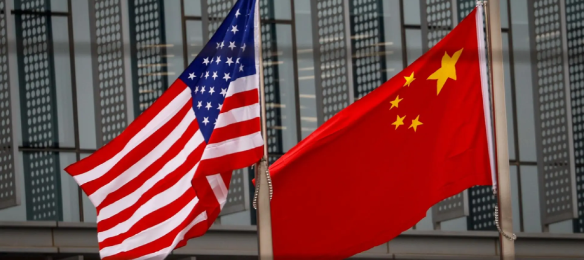 Bandera de China y Estados Unidos