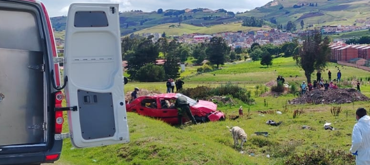 Accidente en la vía Tunja - Bogotá.