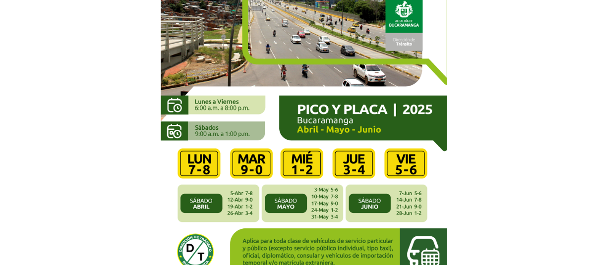Pico y placa Bucaramanga