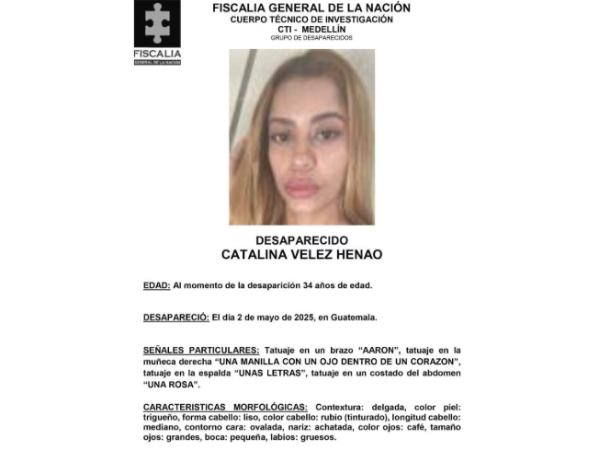 Colombiana hallada muerta en Guatemala.