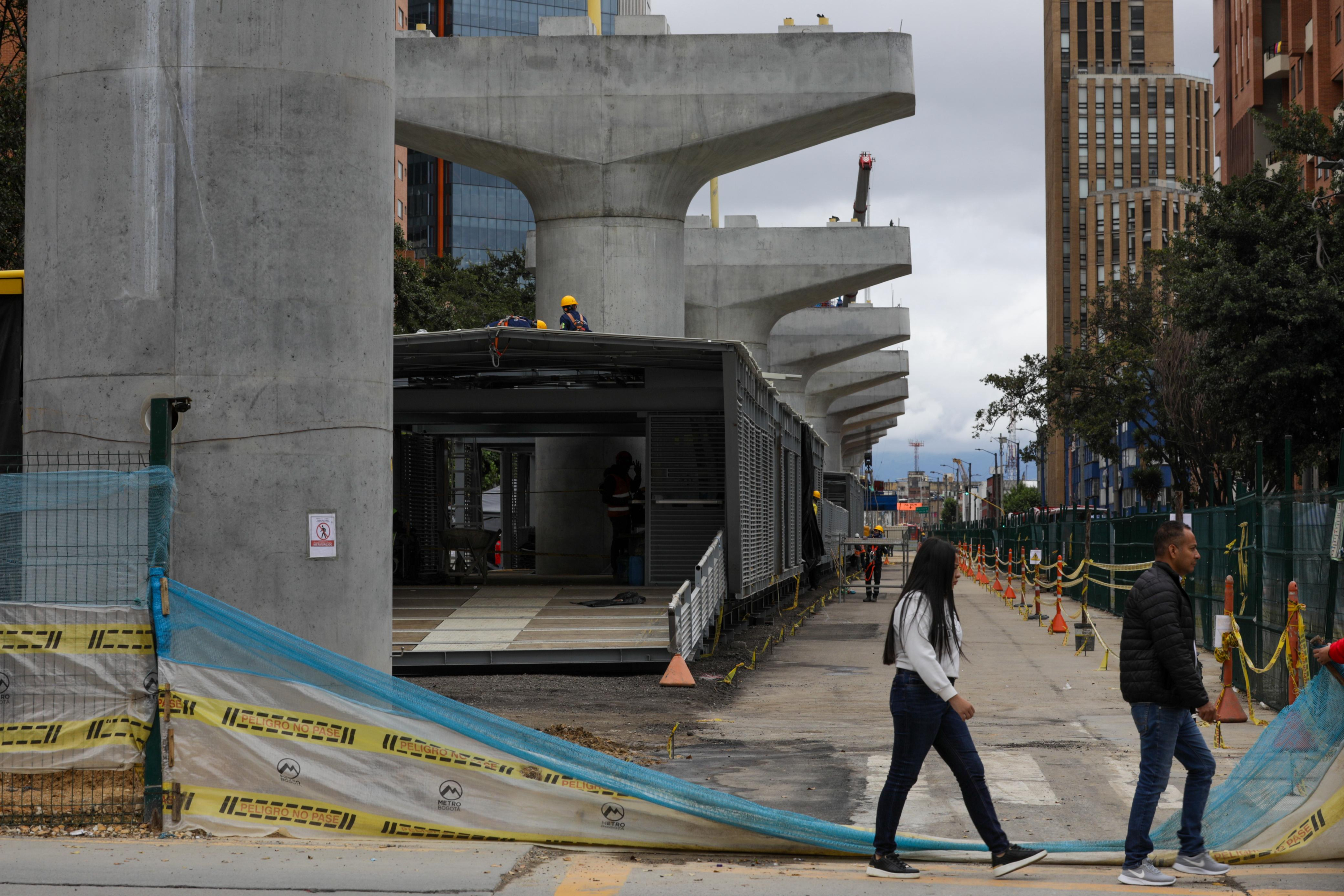Obras del Metro de Bogotá.