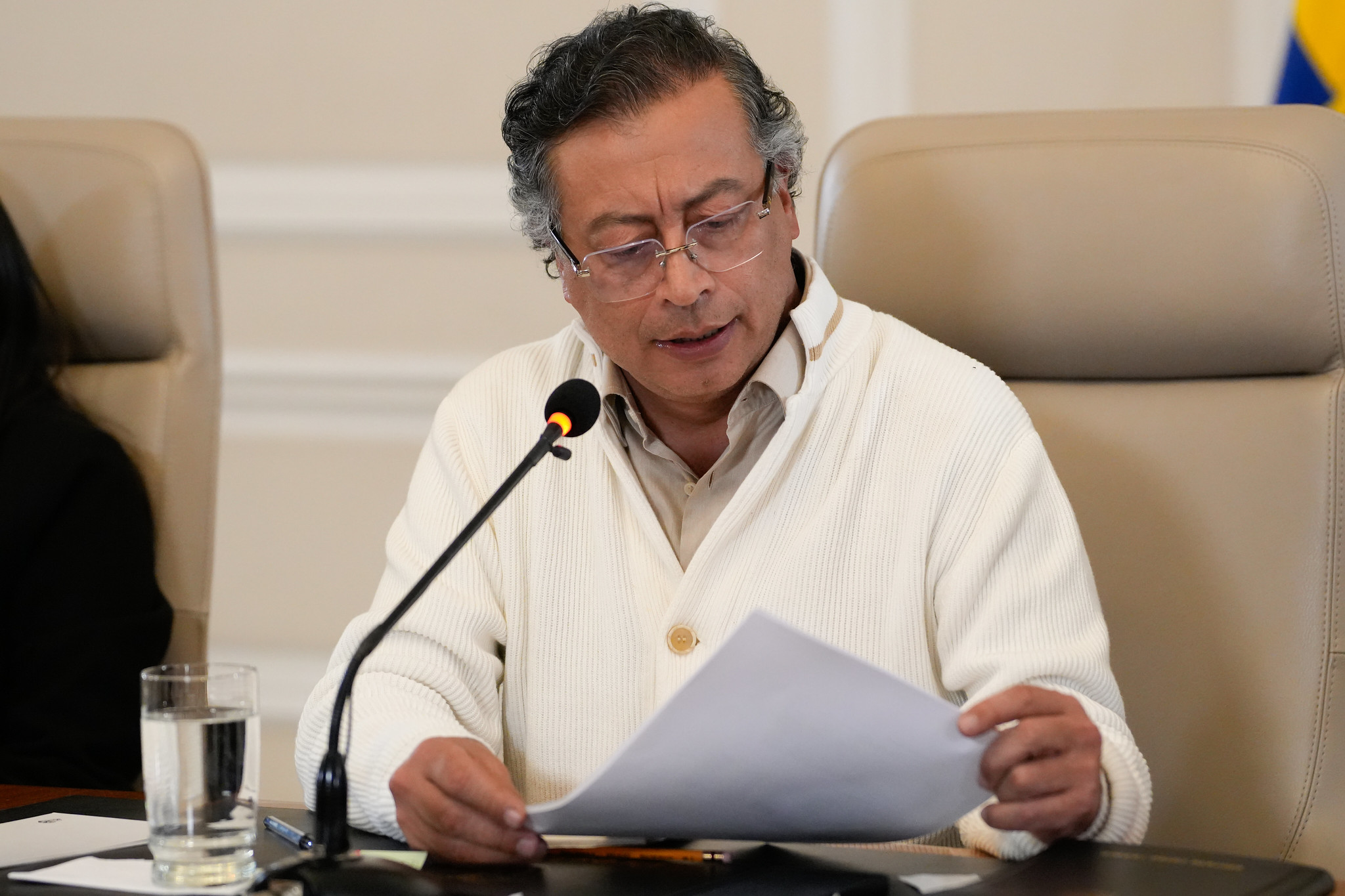 El presidente Gustavo Petro en el Consejo de ministros de este martes.