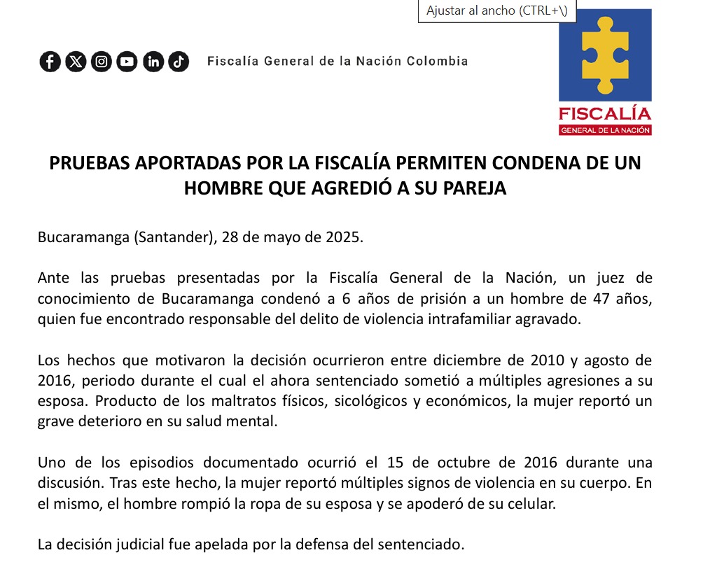 Condena  de seis años a médico cirujano en Colombia.
