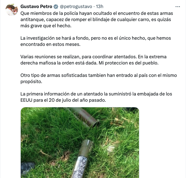 El trino del presidente Gustavo Petro.