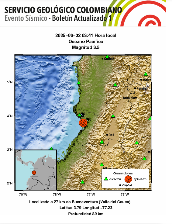 Reportan sismo en la madrugada de este lunes festivo